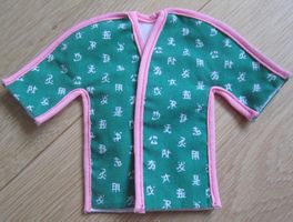 Barbie Dress Japanischer Kimono Grün Rosa Vintage