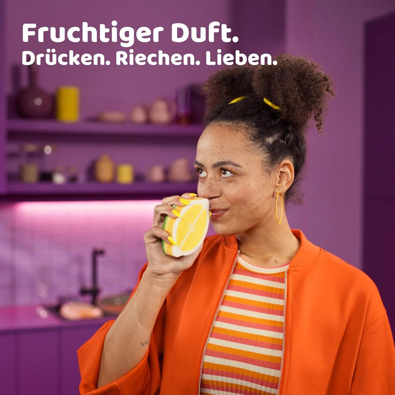 Sonstiges für Haushalt & Wohnen: Vileda Punch Scheuerschwamm 4er Set Zitrone kratzfrei – Neu und originalverpackt aus Suhr von SchnapperCH 2