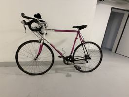 Altes Rennrad Mondia Winner weiss/lila mit Triatlhlon Aufsat