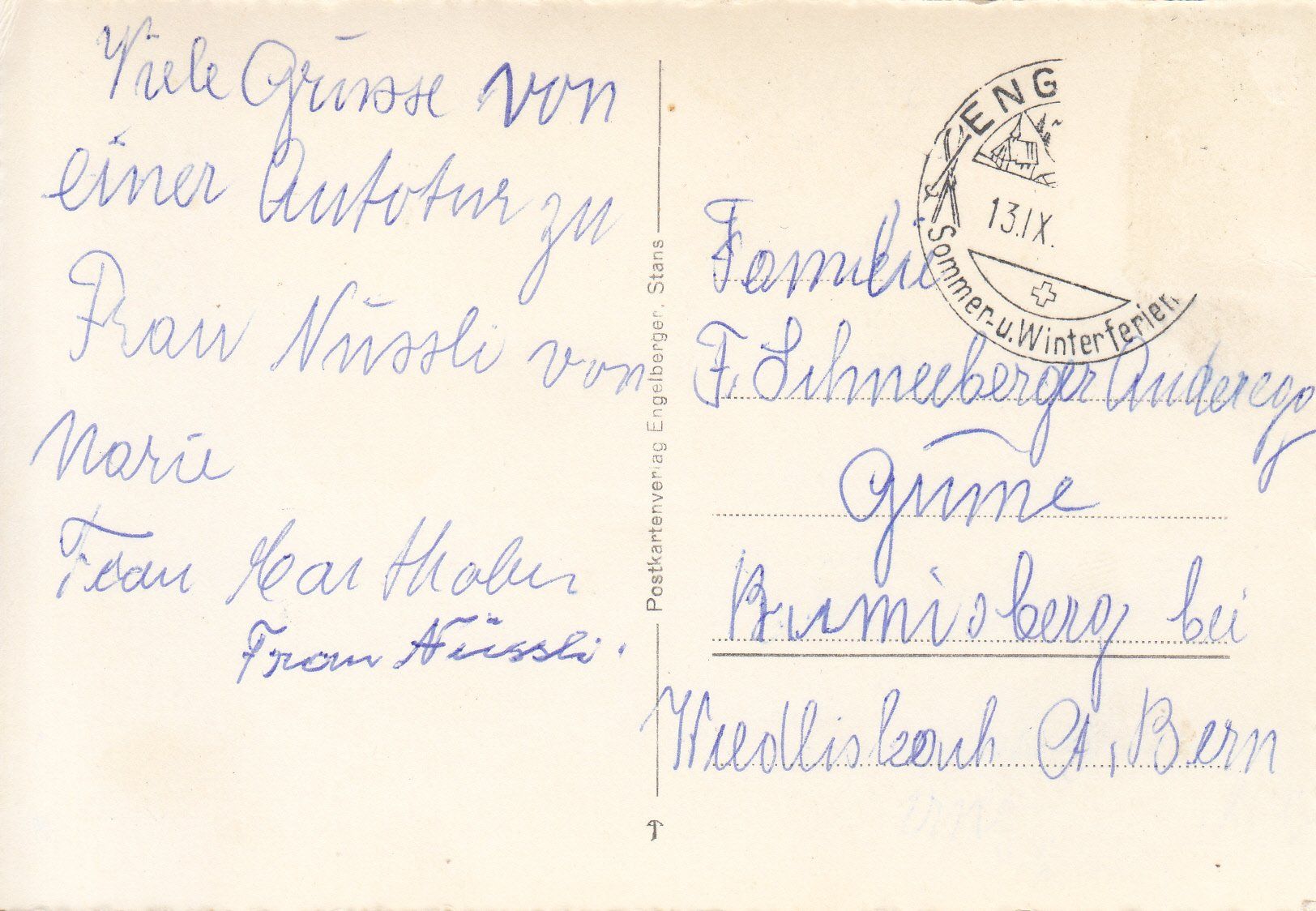 Cartoline postali: Engelberg ca. 1950 – Usato da Bürglen TG venduto da StampGraf 1