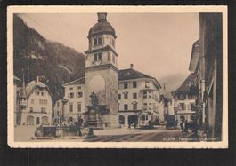 #Tellplatz in Altdorf UR , Tram , belebt , gel. 1917