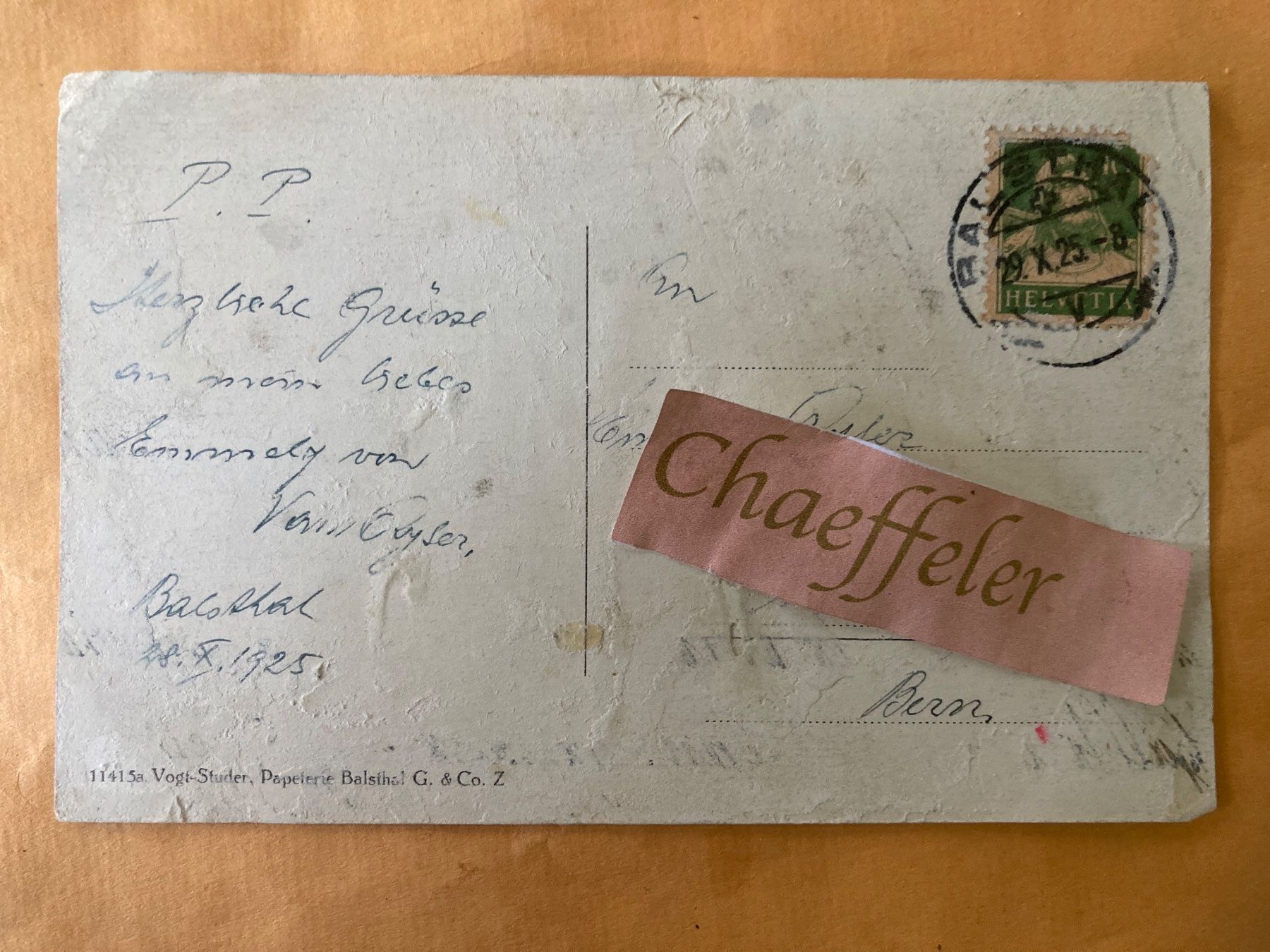 Cartoline postali: 1925 Balstal - Alt - Falkenstein bei – Usato da Zürich venduto da Chaeffeler 1
