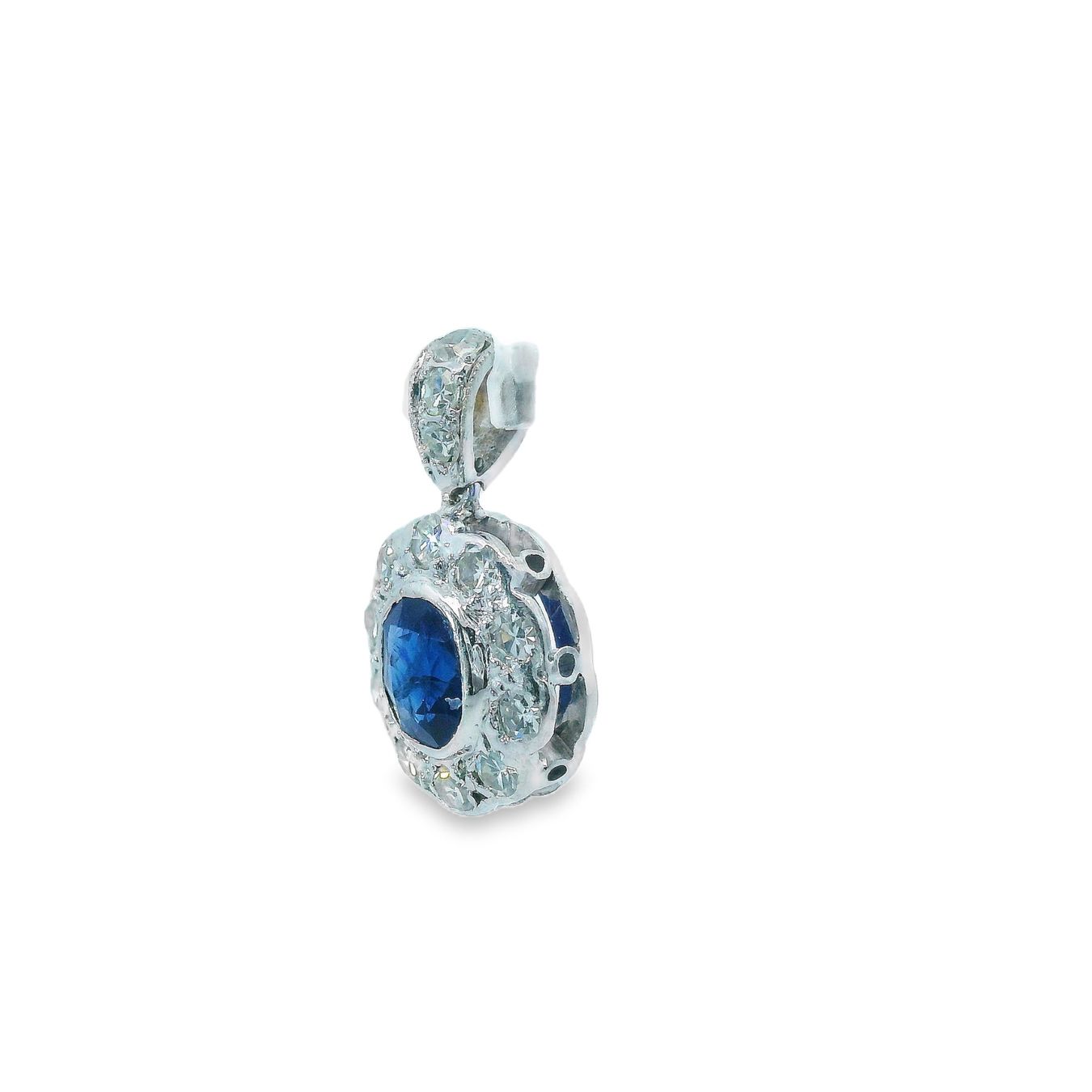 Anhänger: Platin Anhänger mit Saphir & Diamanten – Gebraucht aus Embrach von marufa 9
