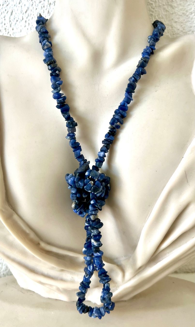 Catenine: HANDGEFERTIGTE SODALITH LONG KETTE - 90 CM LANG – Usato da Ruswil venduto da artbyhand 4
