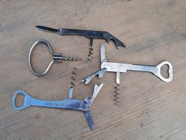 total 4 tolle antike Flaschenöffer Zapfenzieher Korkenzieher