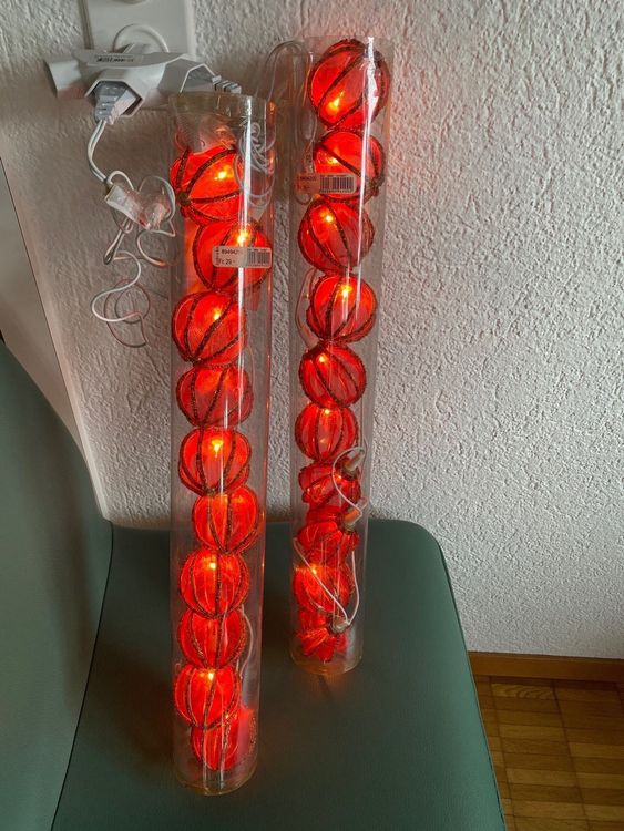 Weihnachtsbeleuchtung rot 2 x 10 Kugeln Kaufen auf Ricardo