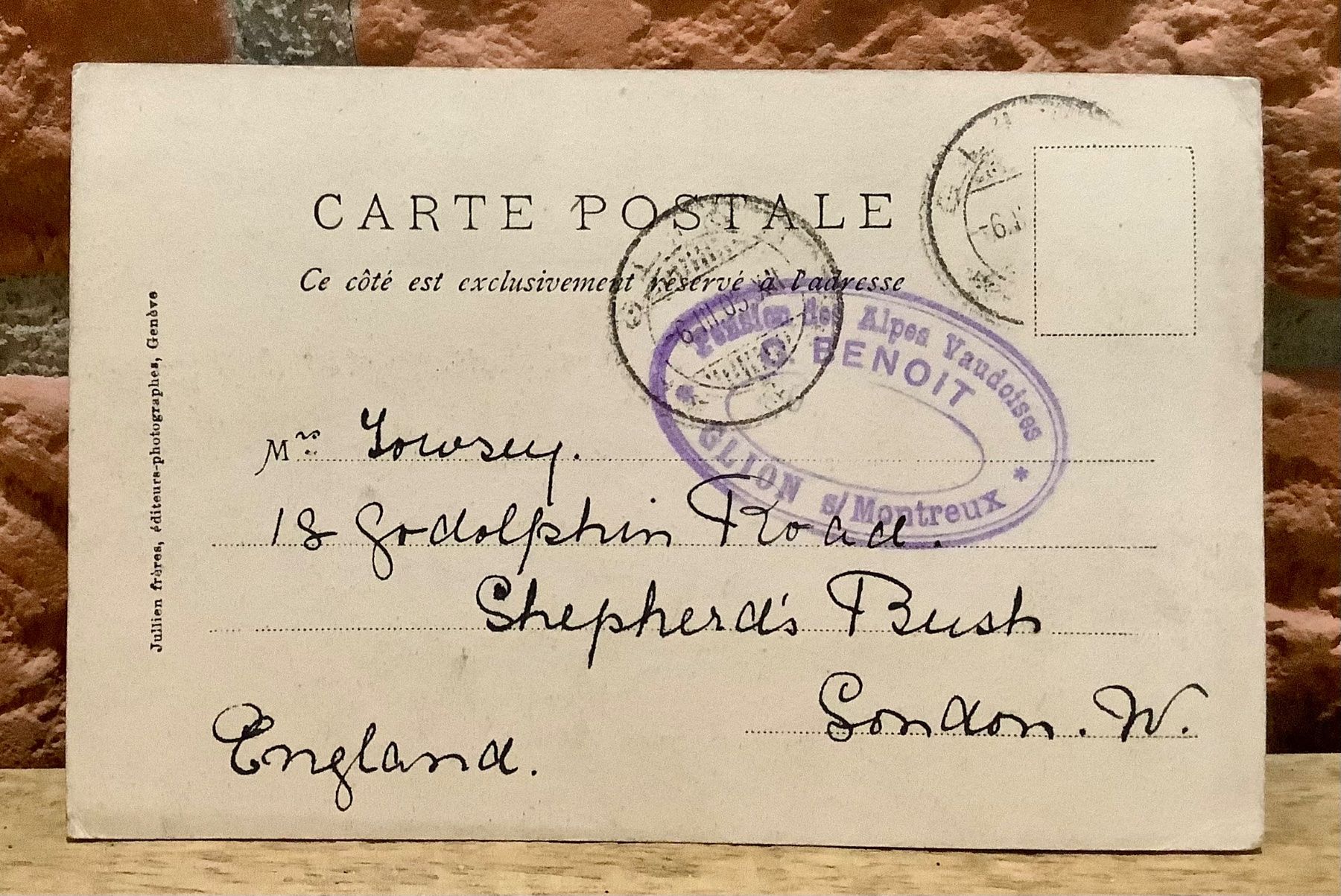 Cartoline postali: 1905 - AROLLA - Le Mont Collon – Usato da Root venduto da ENGLAND-TREASURES 2