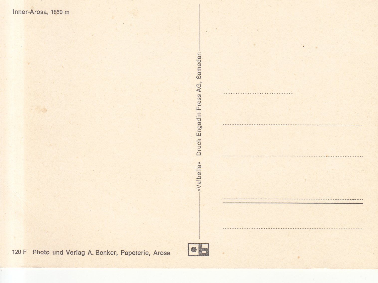 Cartoline postali: Inner Arosa ca. 1970 – Usato da Bürglen TG venduto da StampGraf 1
