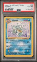 PSA 10 Seemon Fossil 1.Edition 42/62 Deutsch