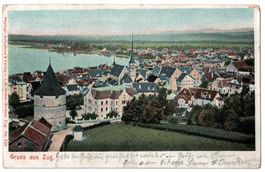 Gruss aus Zug, Litho, gelaufen 1903