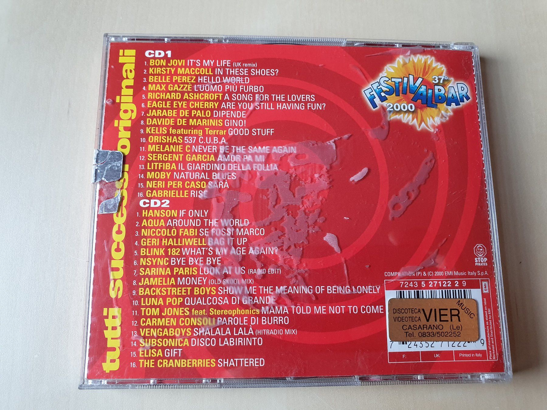 CD: Festivalbar 2000 compilation rossa – Usato da Stansstad venduto da collectorsshop 1