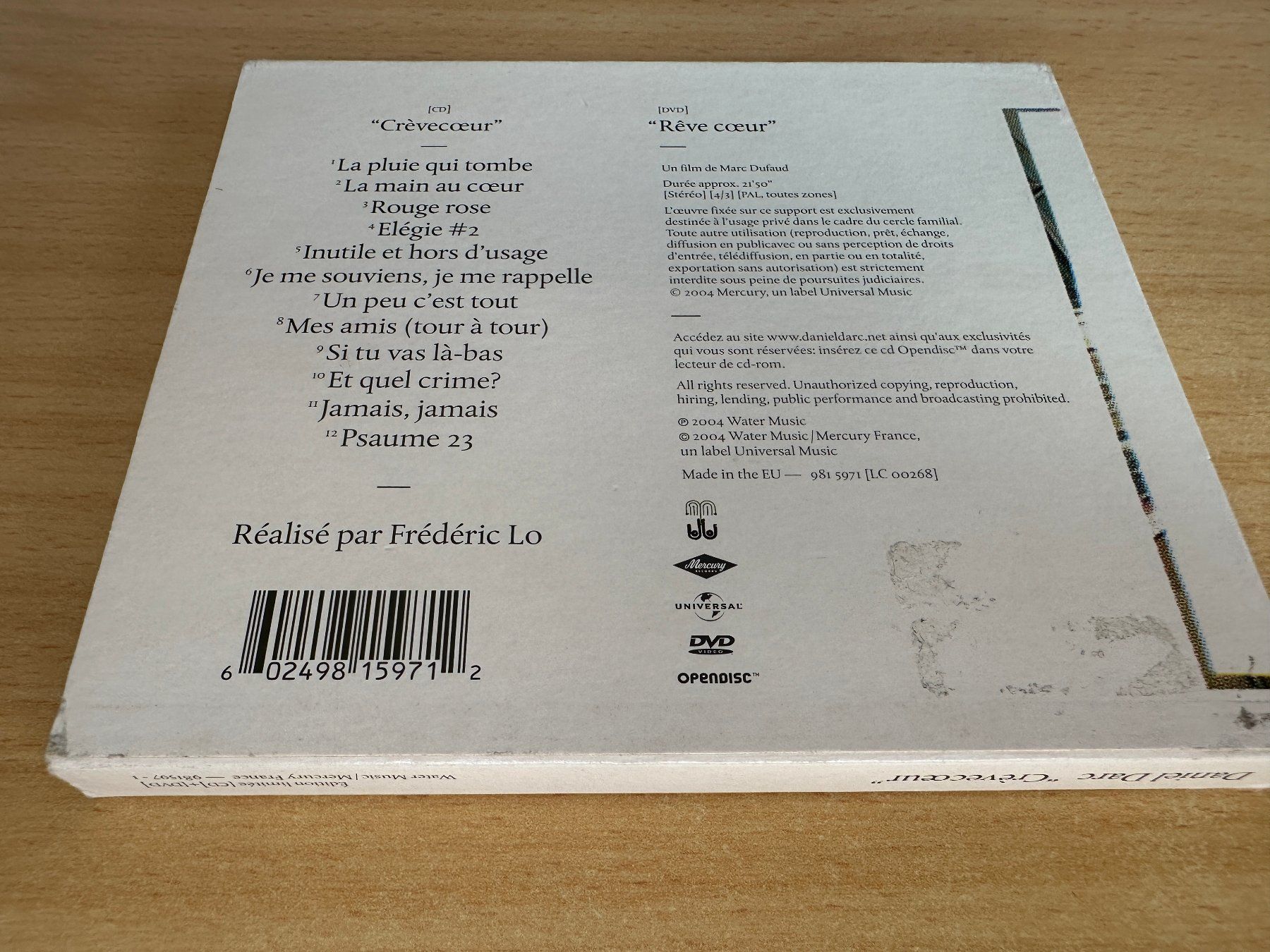 CDs: Daniel Darc – Crèvecœur - CD & DVD – Gebraucht aus Rikon im Tösstal von Alpenmutz 1