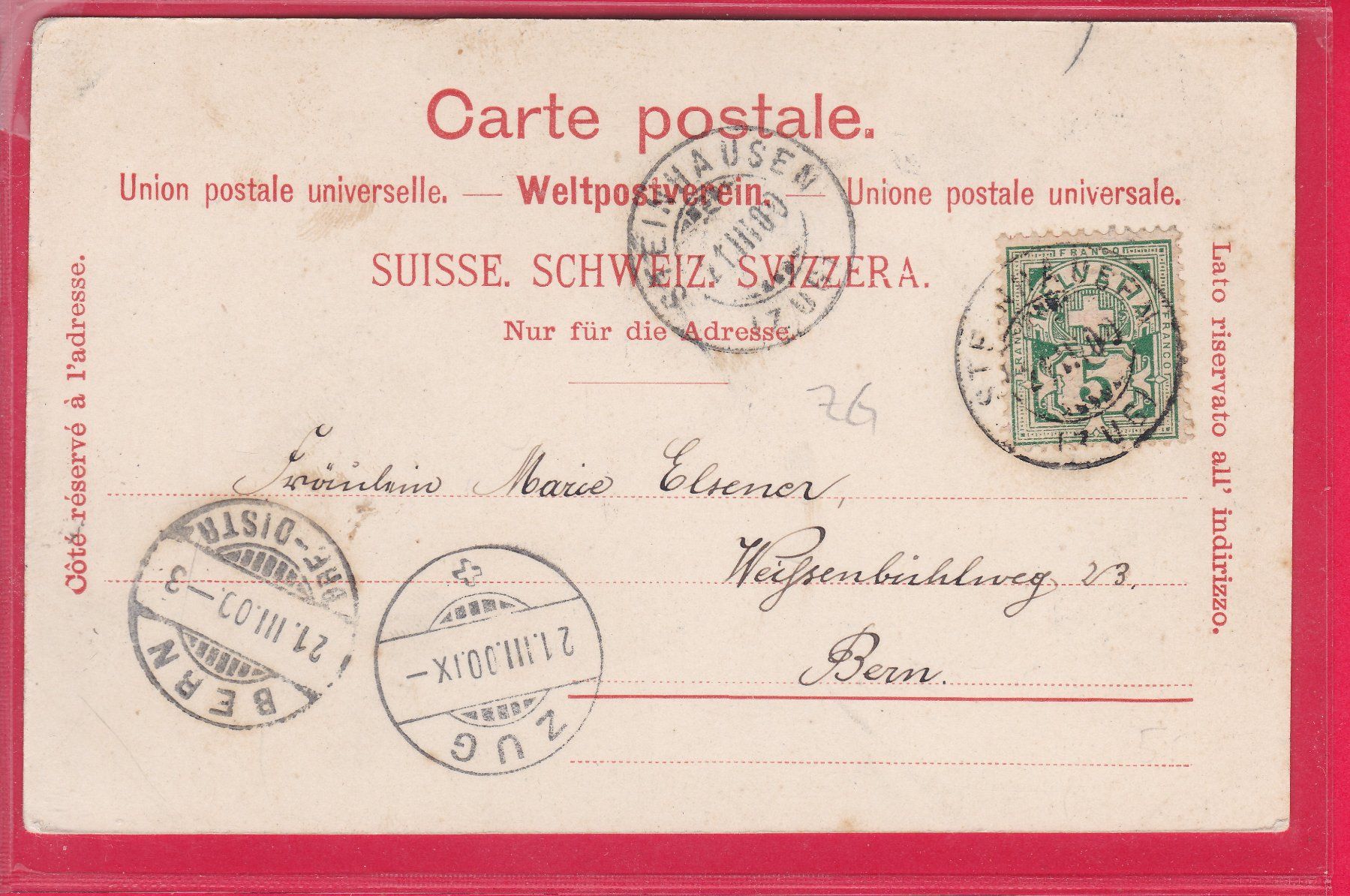 Ansichtskarten: KIRCHE SCHÖNBRUN, 21.3.1900 – Gebraucht aus Oberrieden von Gebirgsstelze 1