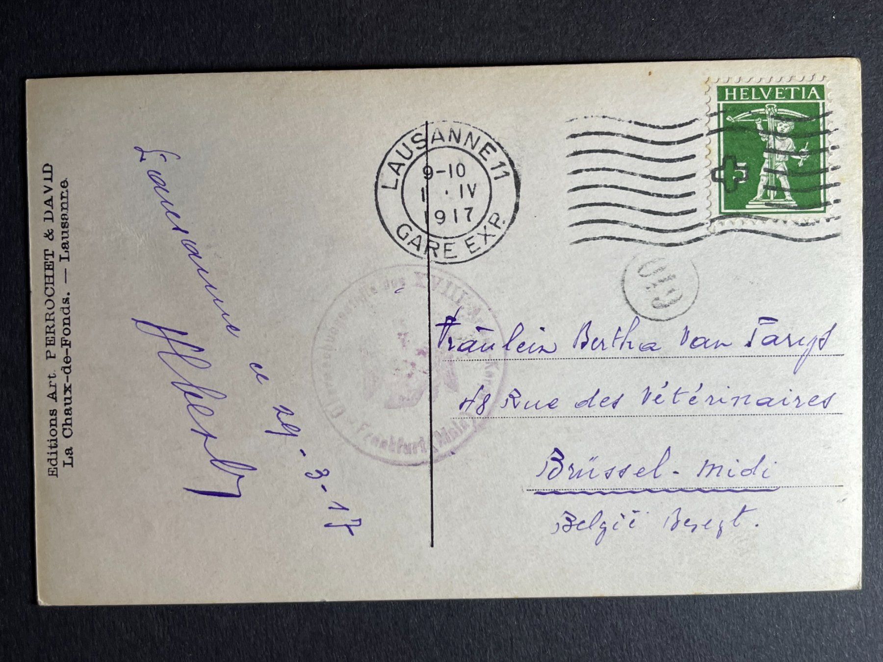 Cartoline postali: Lausanne - 1917 – Usato da Steg VS venduto da _vinci_ 1