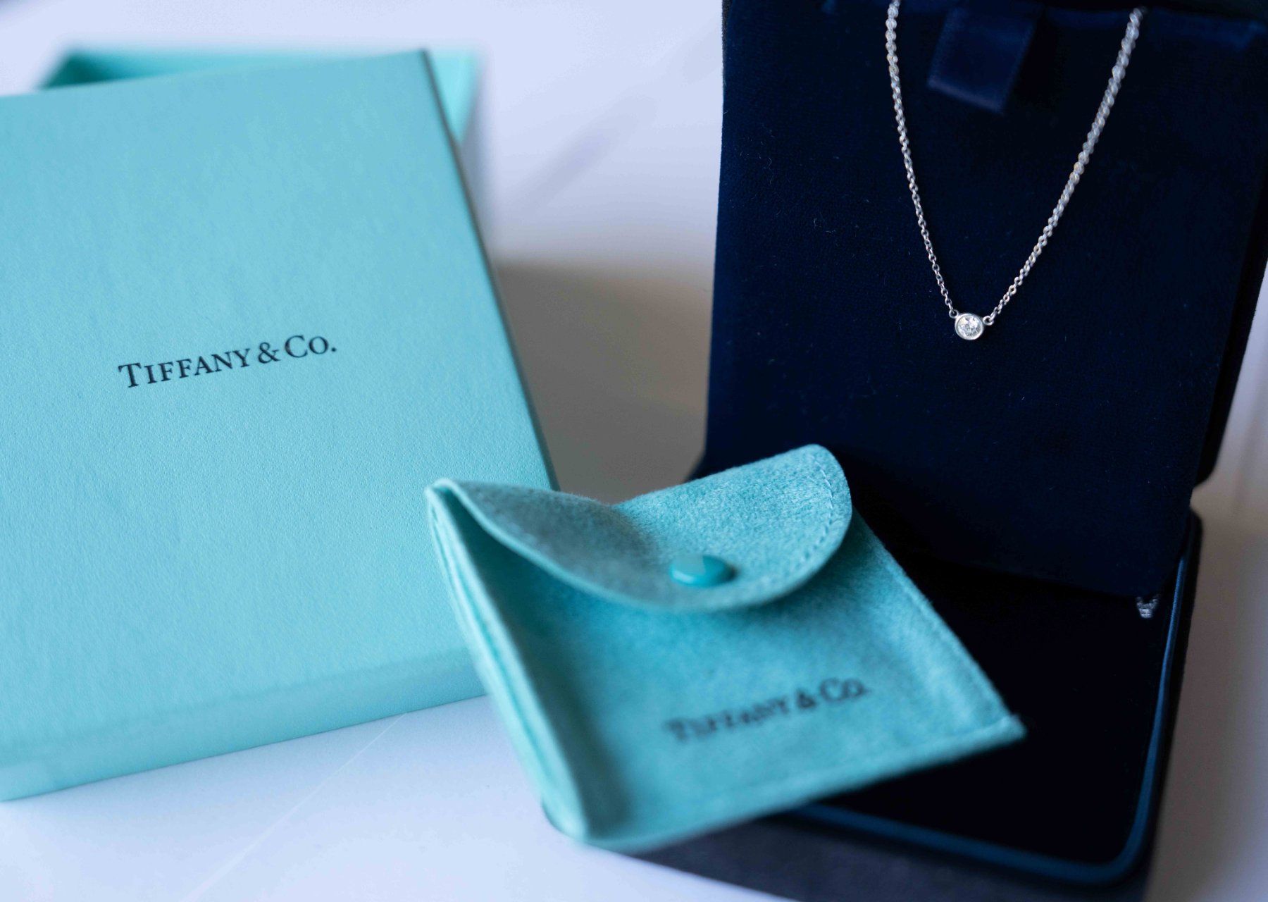 Tiffany & Co. Ketten: Tiffany - Elsa Peretti Single Diamond Platinum Pendant – Gebraucht aus Clarmont von sil_59s9 6