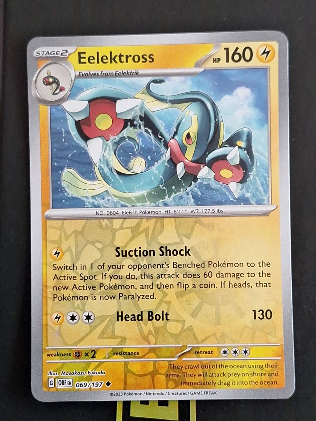 Pokémon Carte collezionabili: Eelektross - Pokemon Reverse Holo Obsidian Flames – Usato da Altstätten SG venduto da GGsGameshop
