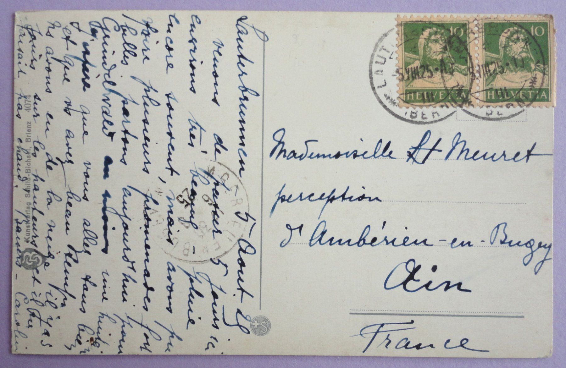 Cartoline postali: Lauterbrunnen (Staubbach) – Usato da Fétigny venduto da Billy2miny 1