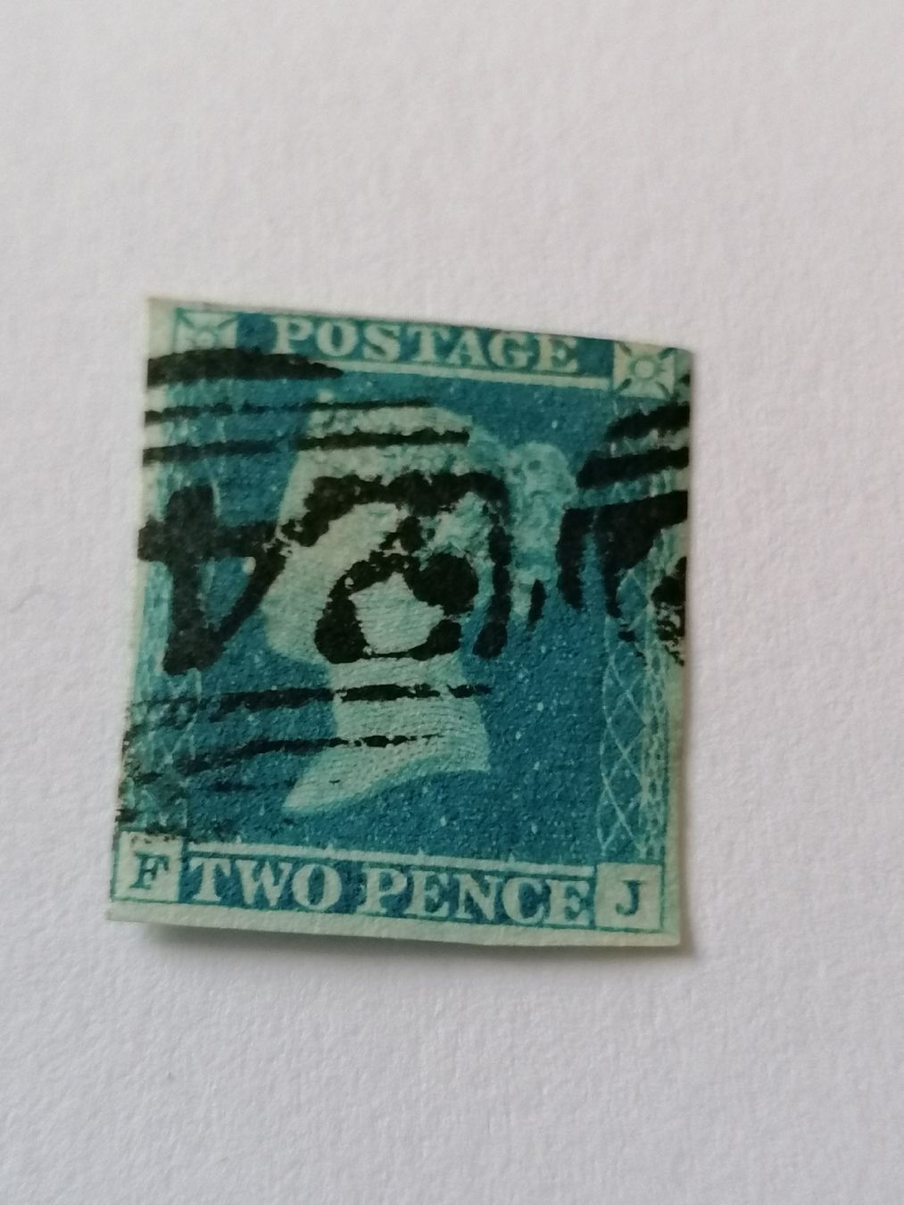 Tutti i francobolli: Two pence blue 1841, Platte 4  – Usato da Happerswil venduto da tschergi