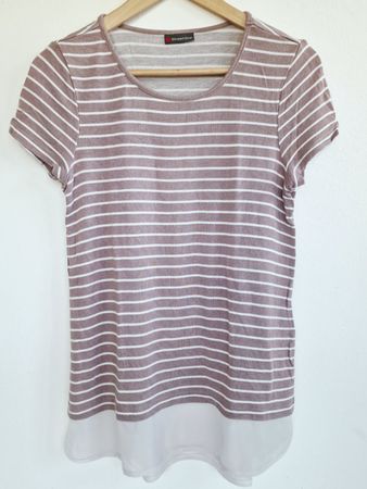 Damen Long Shirt Street One Gr. 34 Taupe Weiss