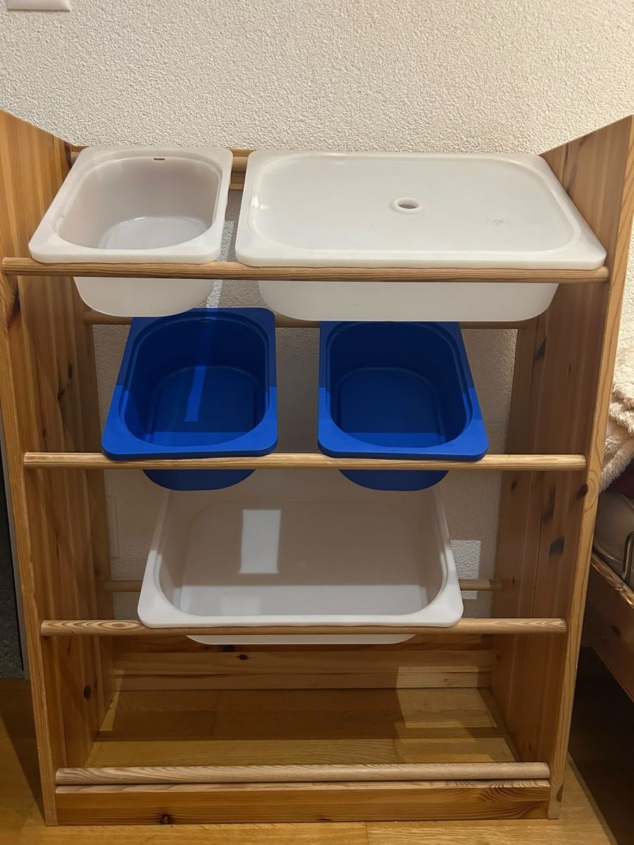 Regale: Holzregal mit 5 Behältern – Gebraucht aus Glattfelden von nur_xpw6