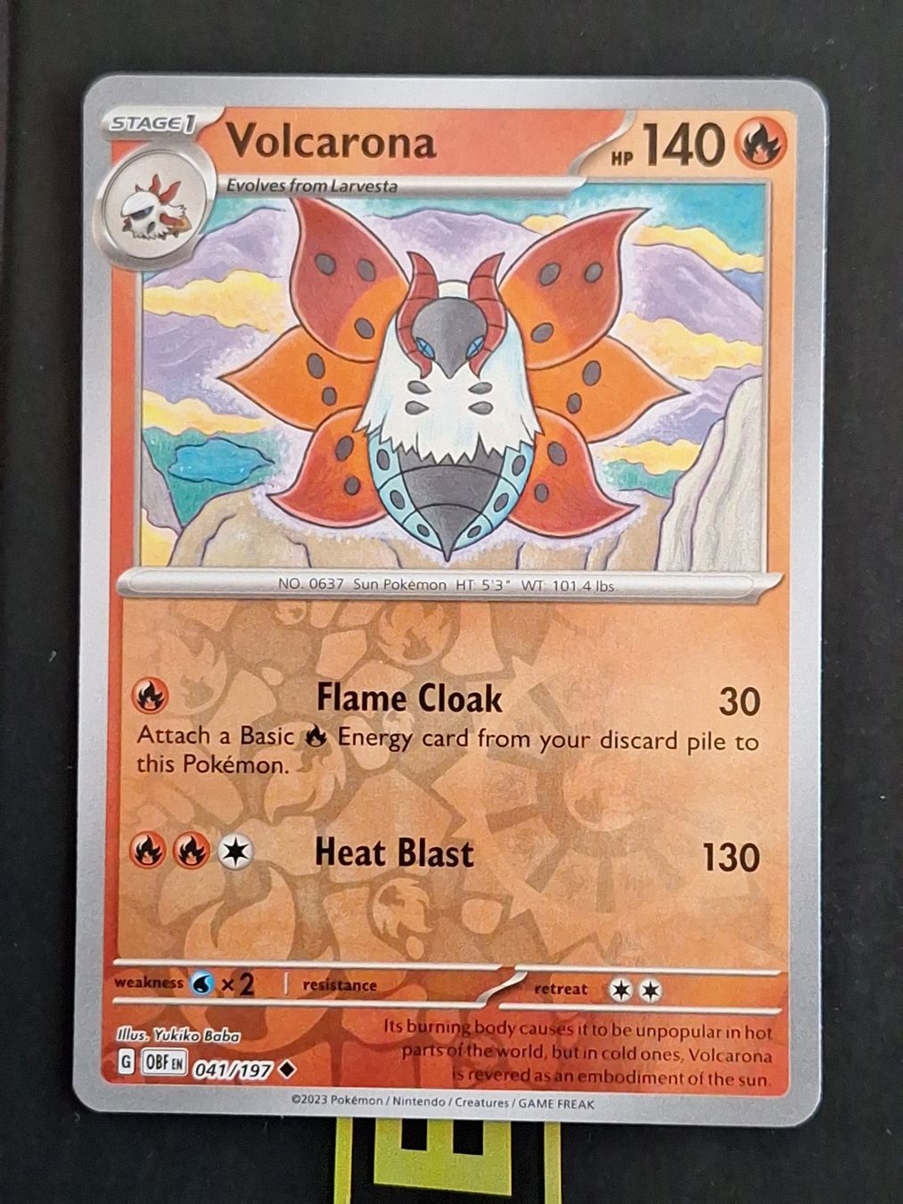 Pokémon Carte collezionabili: Volcarona - Pokemon Reverse Holo Obsidian Flames – Usato da Altstätten SG venduto da GGsGameshop