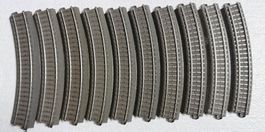 Märklin H0 C-Gleis 10x Art.24130 gebogen R1 = 360 mm / 30°