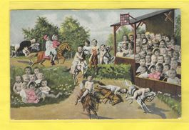 14.X.1907Farblitho Kinderanlass mit Spielpferden/Liestalpost