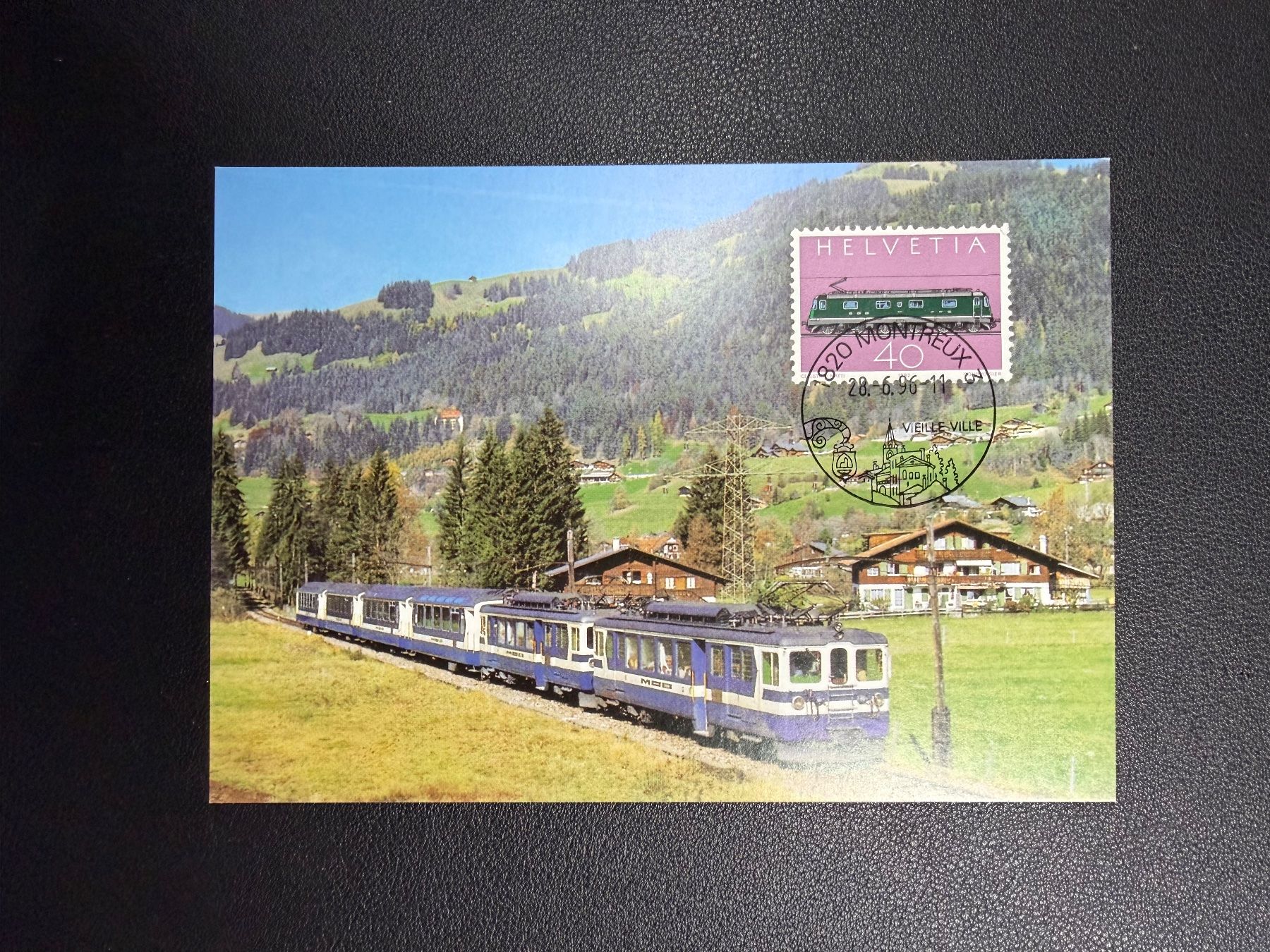 Alle Briefmarken: Maximumkarte MOB Panorama - Express 1996 – Gebraucht aus oberrüti von jeanmei