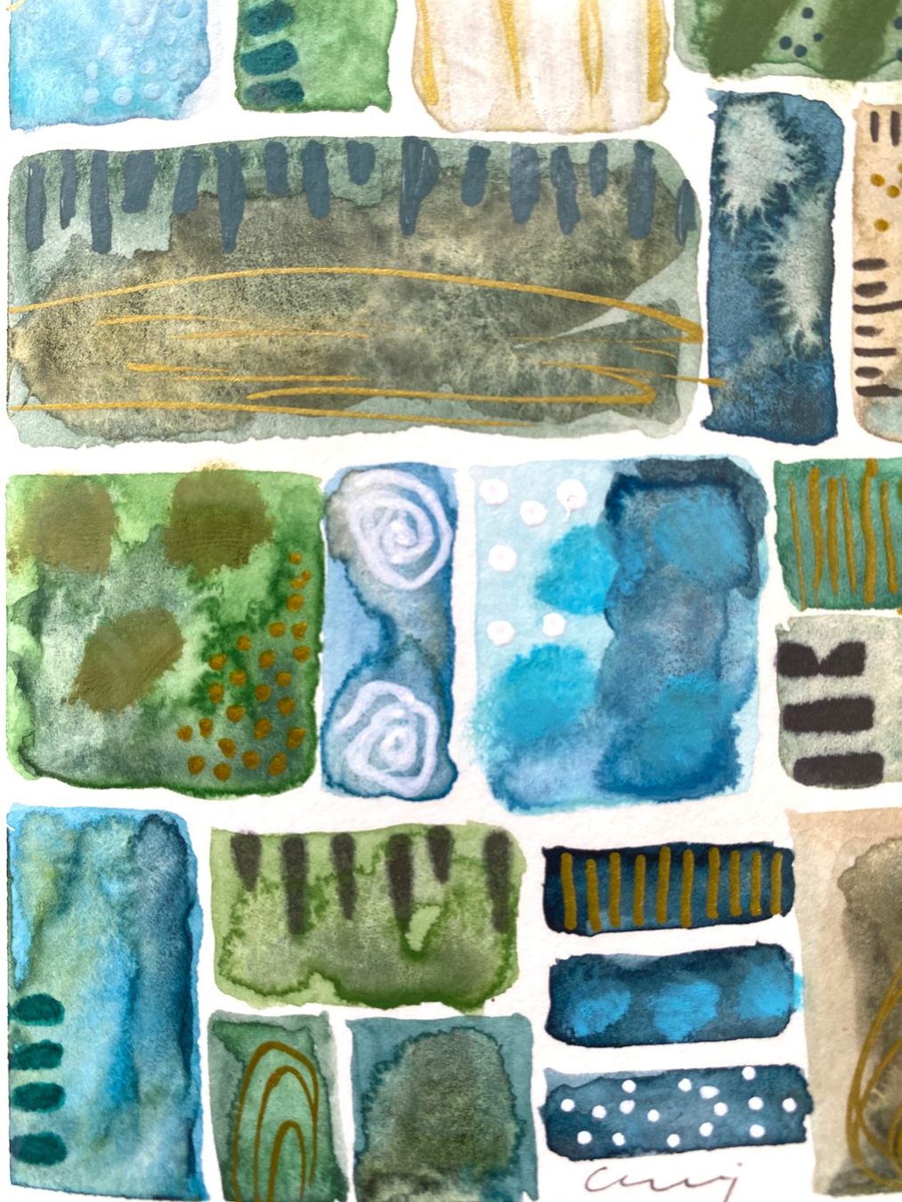 Cartoline: 2-er Set Aquarell-Kunstkarten, Grusskarten – Nuovo e nell'imballaggio originale da Fanas venduto da Omibia 2