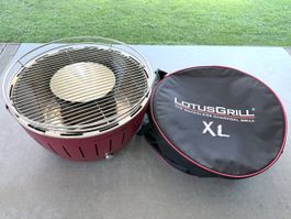 Holzkohlegrill LotusGrill XL rot mit Tragetasche wenig gebra