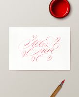 Original kalligrafierte Klappkarte «Alles Liebe»