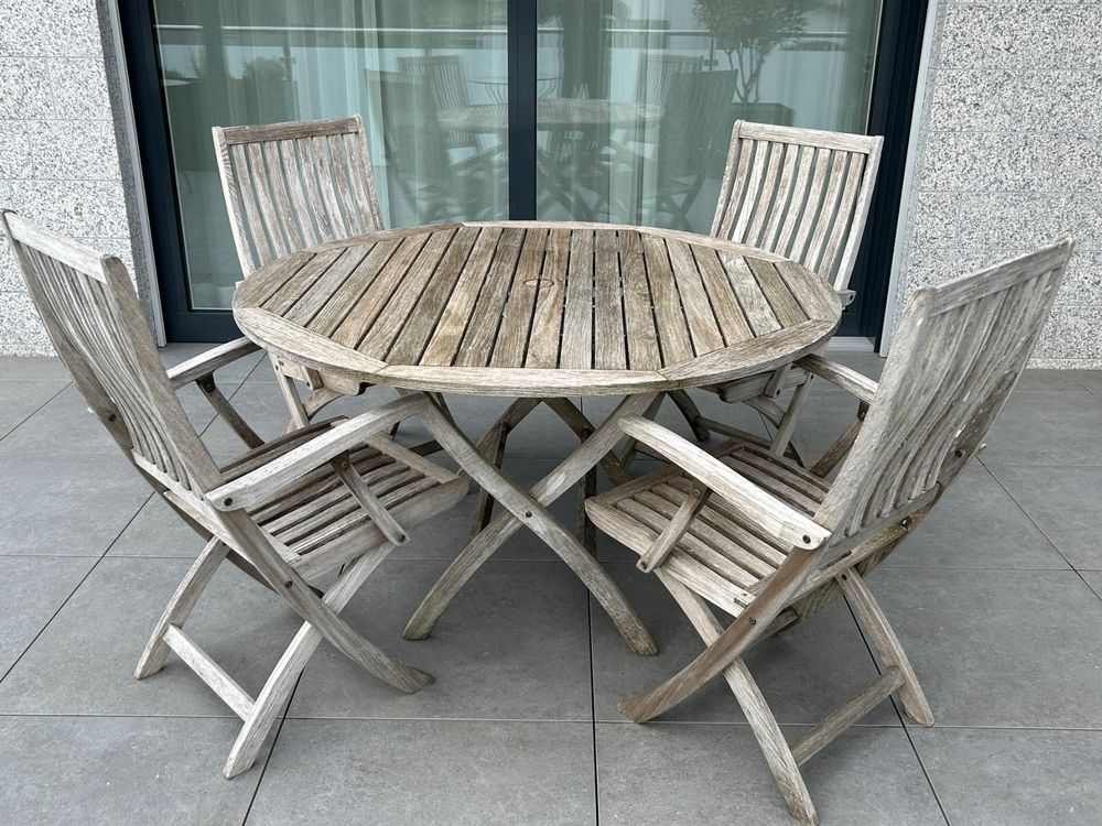 Garpa Gartentisch Teakholz mit 4 Stühlen Kaufen auf Ricardo