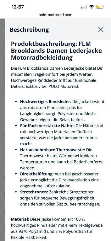 Giacche: FLM Leder Motorradjacke Gr. 38 – Usato da Büren zum Hof venduto da TinaCamenzind 3