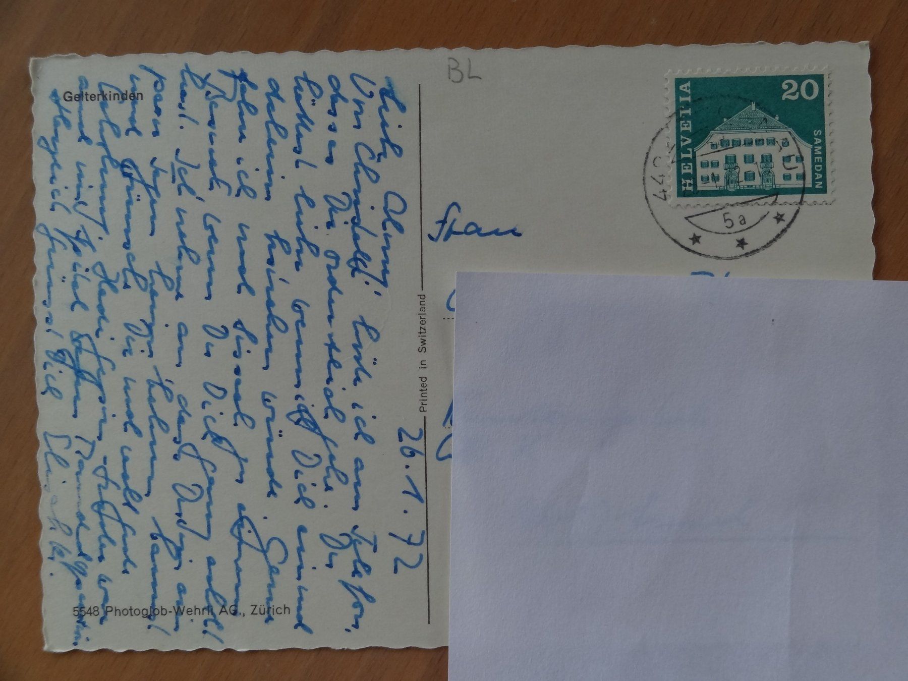 Cartoline postali: Gelterkinden - Baselland - 1972 – Usato da St Léonard venduto da Riglin 1
