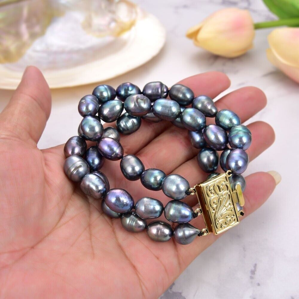 Bracciali & Braccialetti: Schwarz Lua Perlen Armband Echt 1.2 cm Bracelet Perle Vrai – Nuovo (secondo la descrizione) da Prilly venduto da ilyria73 1