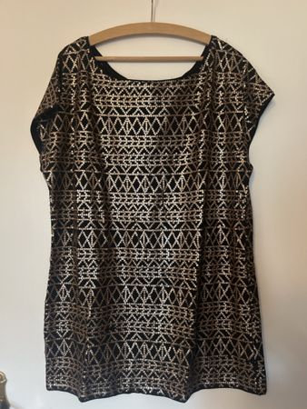H&M Oberteil Damen Grösse M Pailletten schwarz/gold
