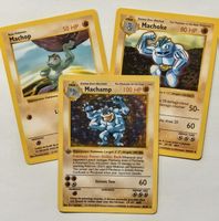 🔥 Base Set – Machamp 1. Ed Shadowless + Machoke & Machop