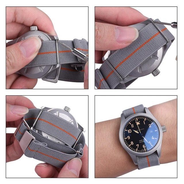 NATO bracelet élastique parachute 20mm - Moonswatch 3