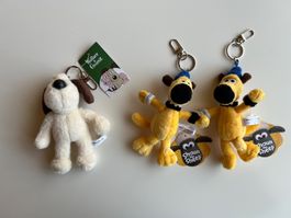 3 Schlüsselanhänger Wallace Gromit Shaun das Schaf neu