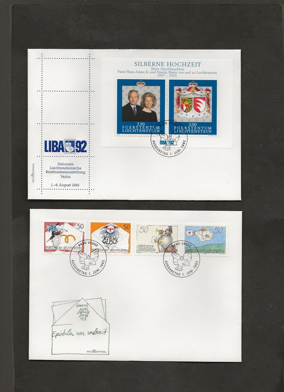 Tutti i francobolli: 16 FDC Liechtenstein 1991 bis 1993 – Usato da Au ZH venduto da xelagreb01 5