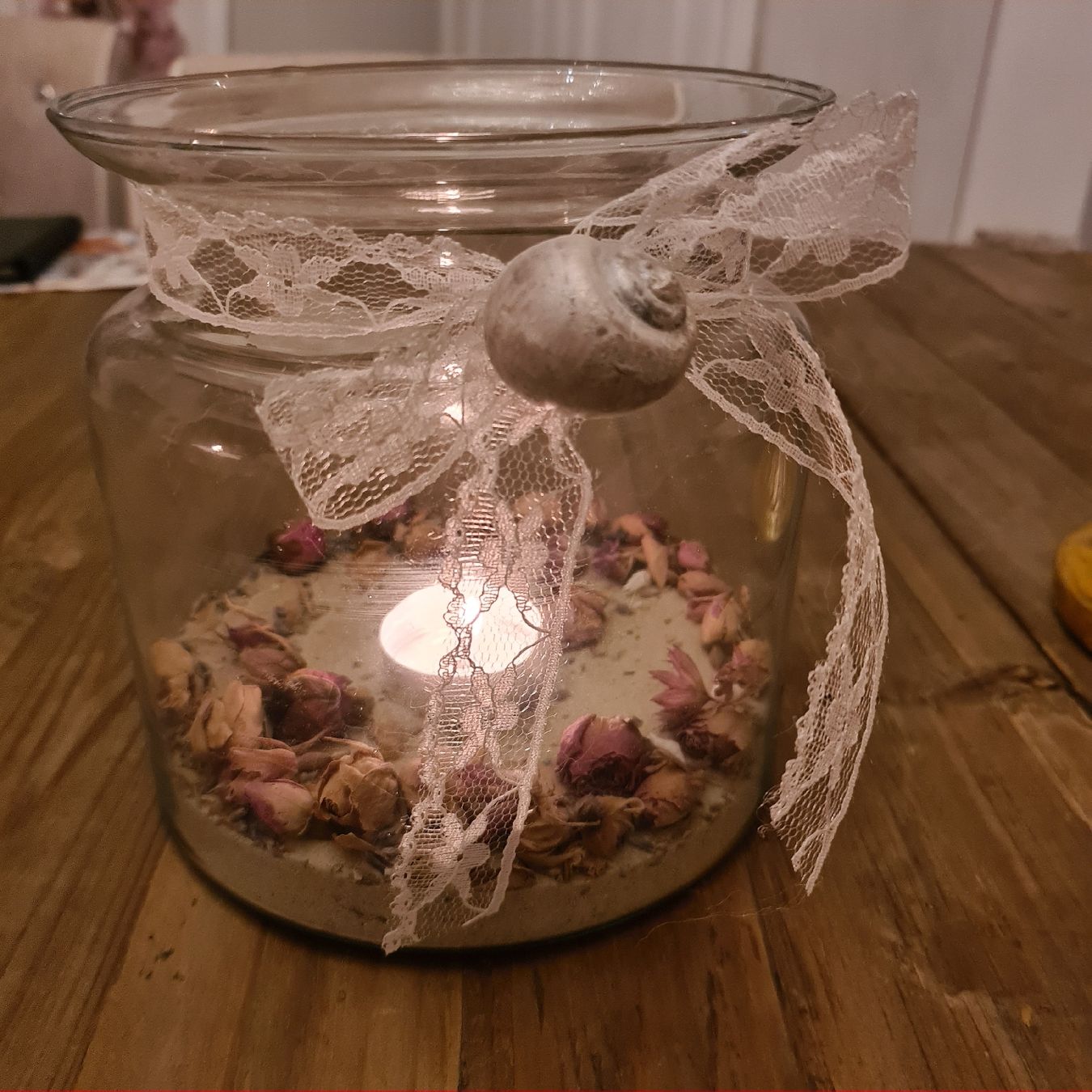 Portacandele: Windlicht Glas mit Spitze, Kerze & Deko, Top! – Usato da Zofingen venduto da nena-0809 2
