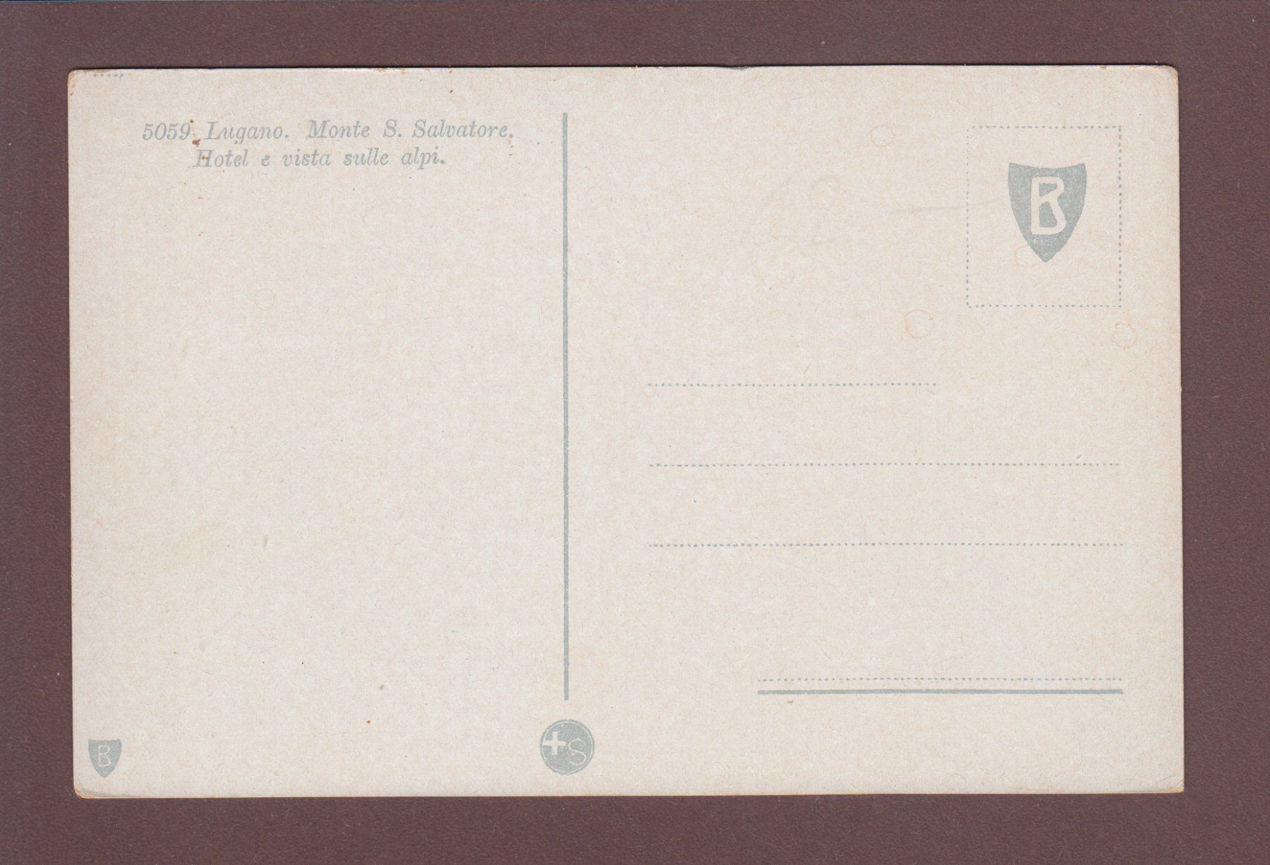 Cartoline postali: SAN SALVATORE - Hotel – Usato da Pully venduto da nicecards 1