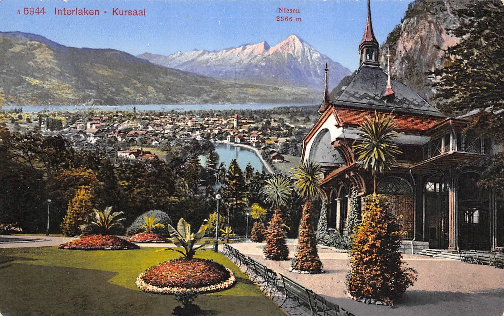 Cartoline postali: 2x Interlaken, Kursaal – Usato da Ottikon b.Kemptth. venduto da Neptun1974