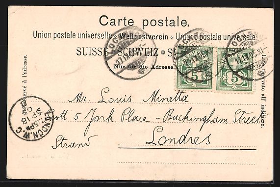 Cartoline postali: AK Locarno, Panorama, 1905 – Usato da Berlin venduto da bartko-reher 1