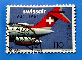 Nr.653   50 Jahre SWISSAIR GESTEMPELT Sonderpostmarken I 