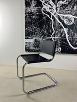 Design-Freischwinger Stuhl - Echtleder- 6er-Set [IT]
