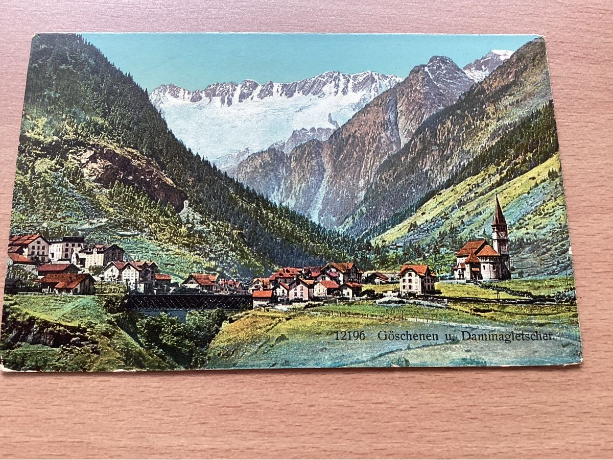 Cartoline postali: AK Göschenen mit Dammagletscher – Usato da Wassen UR venduto da SABDOM