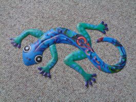 Gecko farbig Metall (30 cm)