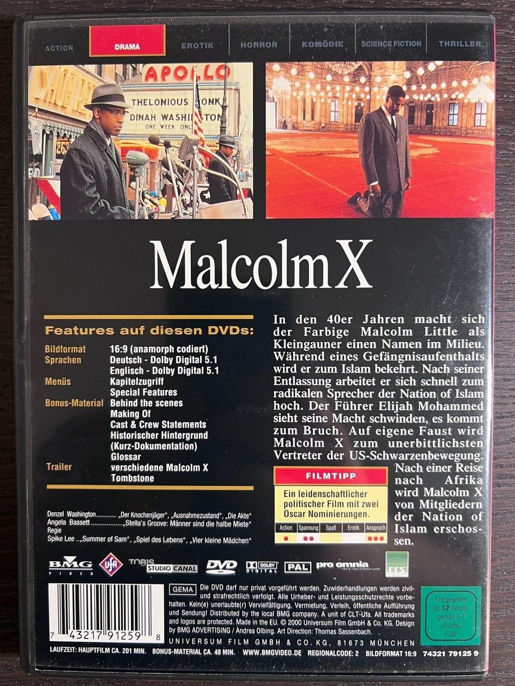 Tutti i DVDs: Malcolm X ( Denzel Washington ) – Usato da Zürich venduto da FilmFreunde 1
