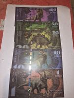 lot de 5 billets commémoratif Dinosaure